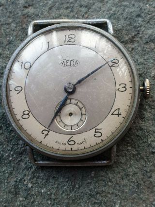 Gents / Mens Vintage Meda Watch Spares Or Repairs