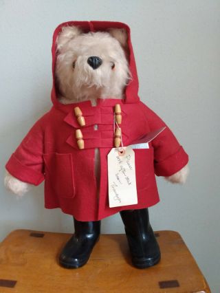 Vintage Paddington Bear Gabrielle Designs Red Coat Black Boots 19 "