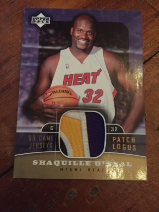 Shaquille O’neal 04 - 05 Upper Deck Ud Game Jersey Patch Miami Heat Shaq Rare