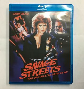 Savage Streets Blu - Ray Code Red Rare Out Of Print Linda Blair Vg Oop Cult