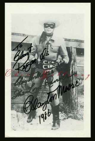 Rare Lone Ranger Clayton Moore Autographed Signed Photo Hollywood Western Photo