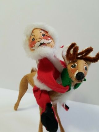 Vintage Annalee Christmas Reindeer And Santa