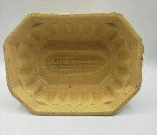Antique Yellow Ware 8 " Butter / Pudding Mold Corn Cob Primitive Stoneware
