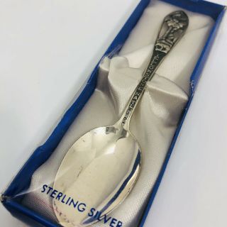 Yellowstone Park Sterling Silver Souvenir Spoon Old Faithful Enco
