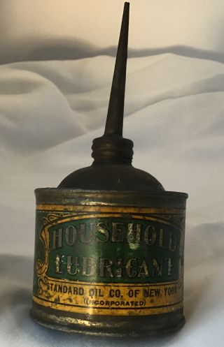 Antique 5.  5” Standard Household Lubricant Oil Tin Standard Oil Co Of York