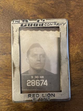 Rare Vintage The Budd Company Motors Red Lion Plant Philadelphia Employee Badge