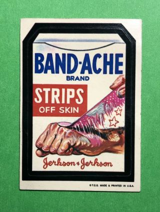1973 Wacky Packages Series 1 Rare Band - Ache White Back