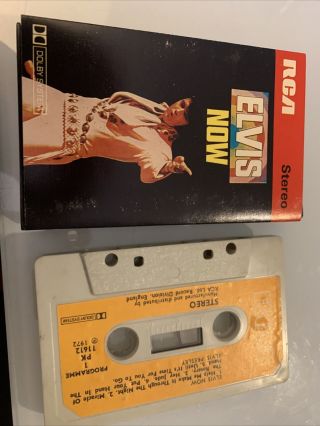 Elvis Now 1972 Orange Paper Label Uk Cassette Tape Rare