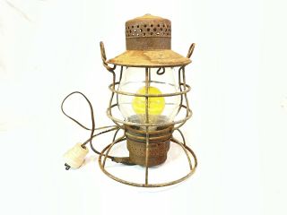 Electrified Antique Rayo Railroad Lantern No.  39 Wb,  Clear Glass Globe