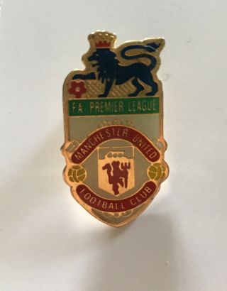 Vintage Manchester United Fc Football Enamel Pin Badge Fa Premier League Rare