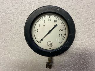 Antique 7 1/2” Steam Pressure Gauge Clapp Webster Mass