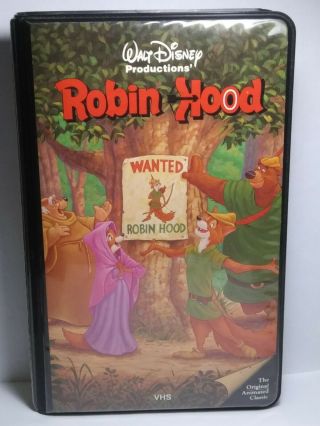Rare Walt Disney Robin Hood Black Diamond Edition Vhs Tape Playable