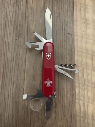 Swiss Army Knife Victorinox Yeoman Red With Boy Scout Emblem Very Rare