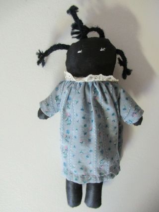 Vintage Black Americana Rag Doll Folk Art Cloth Handmade Little Girl Doll