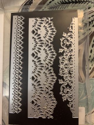 Stampin Up Retired Delicate Lace Edgelits Dies Rare Htf