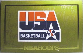 - Rare - 1991 - 1992 - Dream Team - Hoops Usa Basketball Team Gold Insert Card