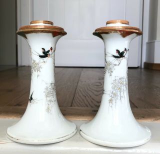 Antique/vintage Kutani/satsuma Porcelain Candlesticks Candle Holder