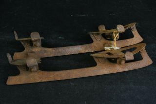 One Vintage Clamp On Metal Old School Classic Ice Skates Winter Gear