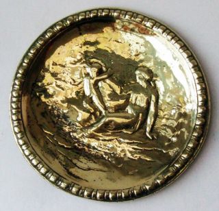 Antique Brass Grand Tour Souvenir Venus And Cupid Pin Tray Love Token