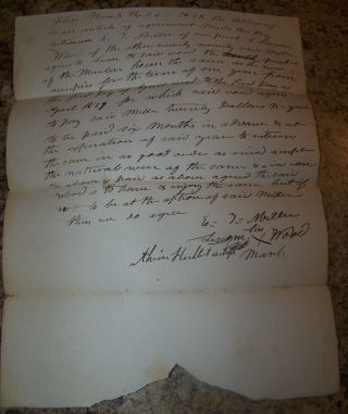 1838 Antique Chili Ny House Rental Legal Document Lincoln Wood Elijah Miller