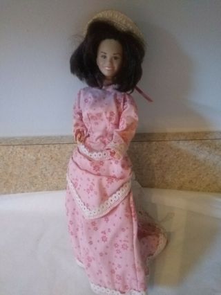 Vintage Marie Osmond 1966 Mattel Barbie Doll Homemade Victorian Dress Straw Hat