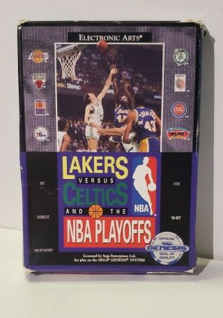 Lakers Vs.  Celtics And The Nba Playoffs (sega Genesis,  1990) Cib Cardboard Rare