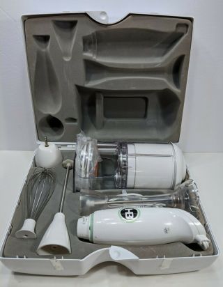 Hamilton Beach Hand Blender Mixer Whisk W/ Case 2 Speed White Handheld Rare