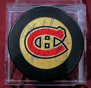 Rare 1970s Cooper Montreal Canadiens Puck Signed By Goalie Michel Bunny Larocque