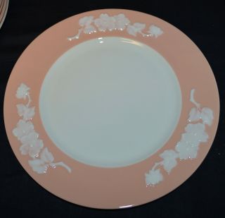 Six Rare Lenox Coral Apple Blossom Dinner Plates (green backstamp) - Very Good, 2