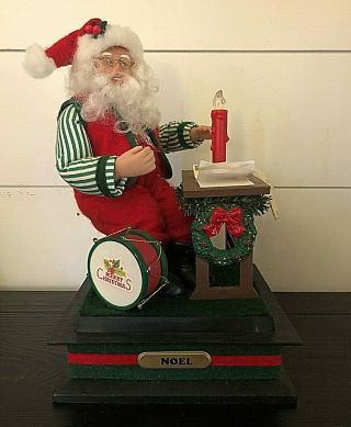 Rare 1993 Vintage Musical Holiday Creations Santa Claus Checking His List