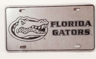 University Florida Gators Pewter License Plate Uf Rare Find Thick Heavy Durable