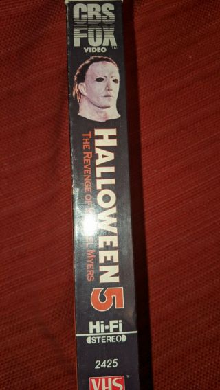 Halloween 5 Vhs Vcr Video Tape Movie Donald Pleasence Horrorcbs Fox Rare Release