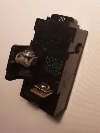 Pushmatic 20 Amp Single Pole 120/240V Circuit Breaker 3