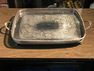 Large Vintage Oblong Gallery Serving Tray By Pepper And Hope