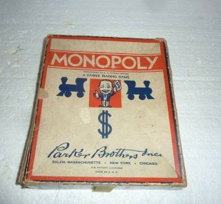 Antique Monopoly Game Wood Houses Hotels Parker Brothers Not Complete S - 13
