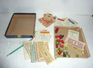 Antique MONOPOLY Game Wood Houses Hotels Parker Brothers Not Complete S - 13 2