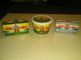 Land O Lakes Butter Cream Cheese Box Container Indian Native American Woman Rare