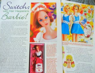 7p History Article - Vtg 1960s Barbie Francie Hair Happenin 