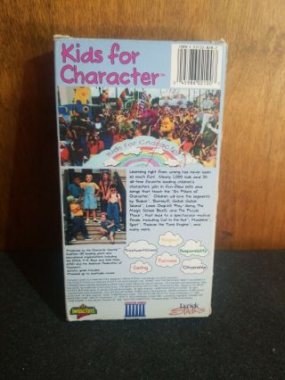 Barney The Character Counts Coalition Kids for Character VHS Tom Selleck RARE 2