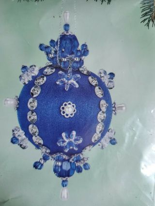 Sunrise Starling Sequin Sequin Bead Christmas Blue Ornaments Kit Makes 4 Rare