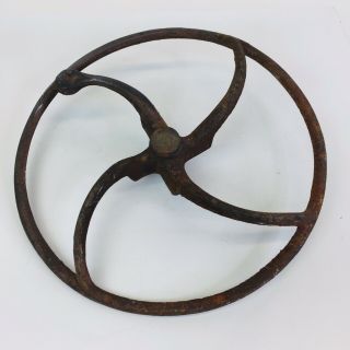 Antique Vintage Industrial Cast Iron 9.  5” Machine Gear Wheel Sprocket Steampunk