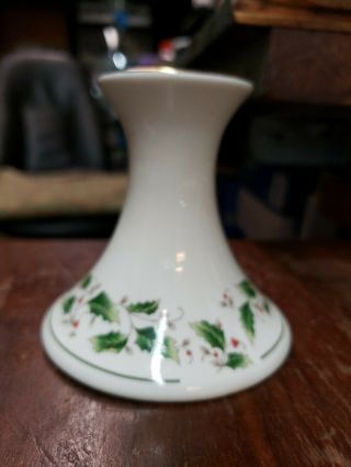Vintage Fine China Japan Christmas Holly Holiday Berry 4 " Candlestick Holder