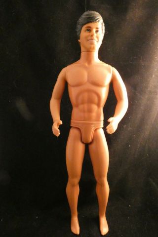 Vintage Nude Ken Doll 1968 Body 1983 Head Dark Brown Hair Barbie Mattel