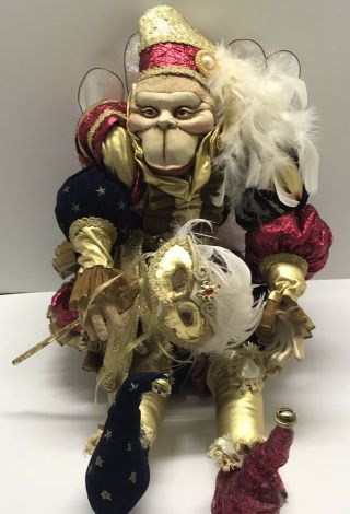 Rare 30 " Mark Roberts Masquerade Monkey Jester Fairy Doll W Tag