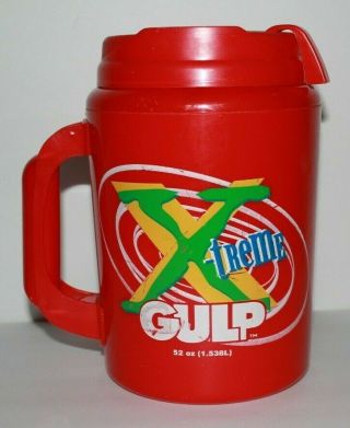 Rare Vintage 7 Eleven X - Treme Big Gulp Insulated Cup Mug Red Aladdin