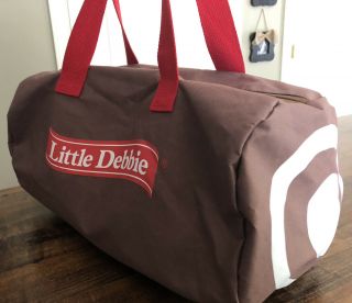 Little Debbie Swiss Cake Roll Brown Canvas Tote Duffle Bag Rare