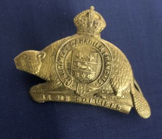 Rare Regiment Canadien Francais Hat Cap Pin Badge Je Me Souviens 2 " Long