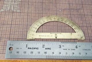 Vintage / Antique - - M Myer & Sons 309 Brass Protractor - Made In England