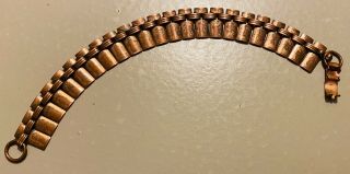 Vintage 1950’s Modernist Copper Panel Link Bracelet - Rare