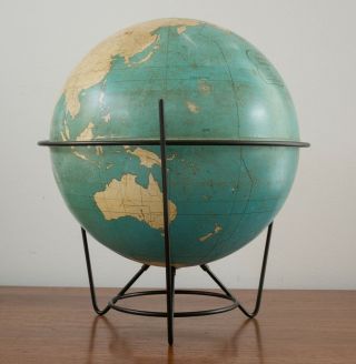 Rare 1950s Rand Mcnally Tin 8 " Project Globe Hairpin Tripod Mid Century Modern